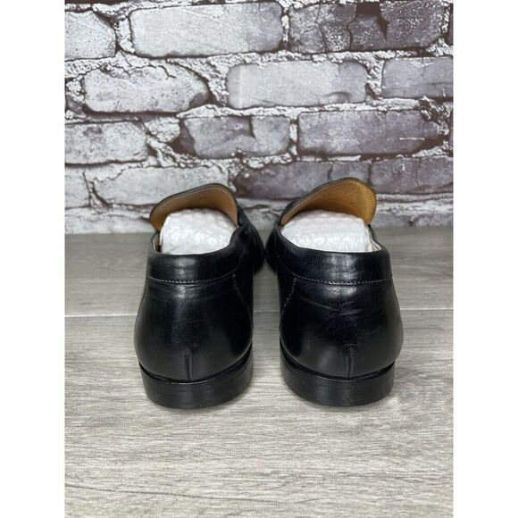 Santoni Black Leather Moc Toe Slip On Dress Loafers Shoes Men’s Sz 9.5D US/43EU main image 11